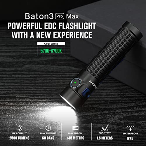 OLIGHT Baton3 Pro - Compact 2500 Lumens Flashlight