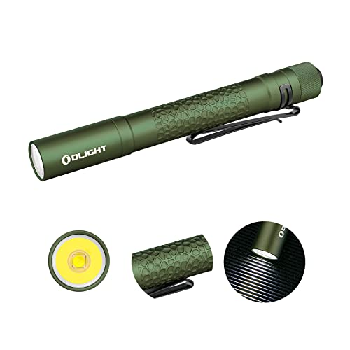 OLIGHT I5T Plus 550 Lumens EDC Flashlight, Pebble Pattern Pocket Flashlights, Powered by 2 AA Batteries Slim Light with Clip for Everyday Carry (Cool White Light: 5700~6700K)