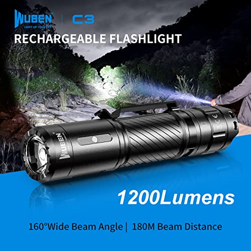 WUBEN C3 1200 Lumens Rechargeable Tactical Flashlight