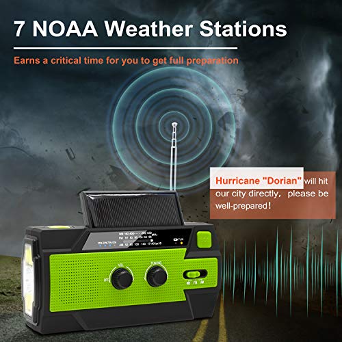 Portable Solar Crank Weather Radio with Cell Phone Charger