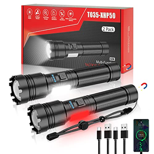 Magnetic LED Tactical Flashlight 2-Pack
