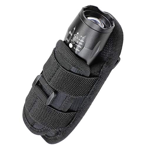 Rotatable Tactical Flashlight Holster with Carabiner Clip
