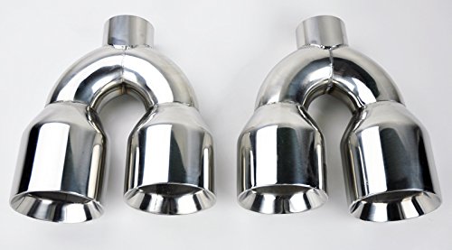 Quad Staggered Stainless Steel Exhaust Tips for Corvette