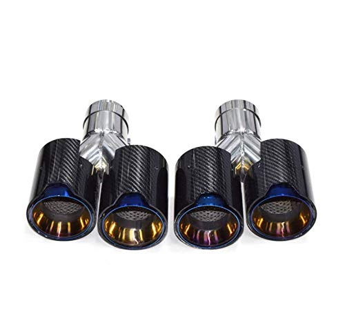 Blue Carbon Fiber Y-Shaped Exhaust Tip for BMW