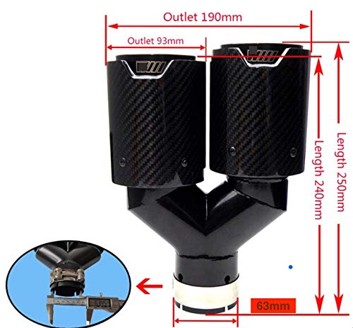 Glossy Black Dual Carbon Fiber Exhaust Tips for BMW