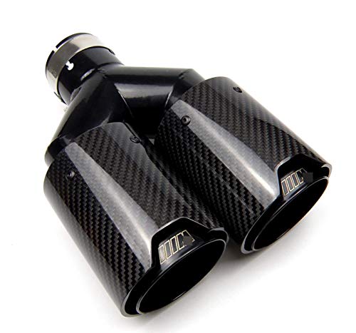 Glossy Black Dual Carbon Fiber Exhaust Tips for BMW