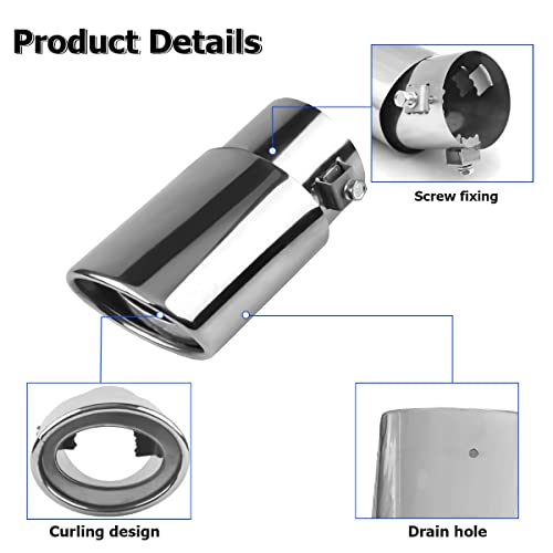 Universal 2.5"-3.3" Stainless Steel Car Exhaust Tip