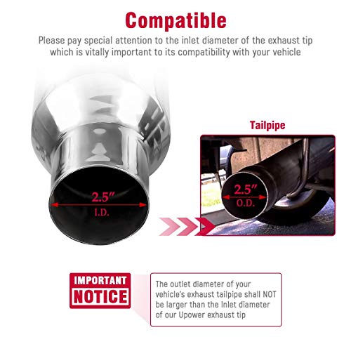 Upower 2.5" to 4" Blue Burnt Exhaust Tips