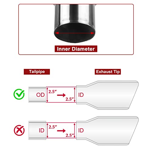 Upower 2.5" to 4" Blue Burnt Exhaust Tips