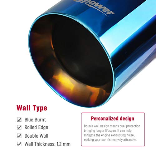 Upower 2.5" to 4" Blue Burnt Exhaust Tips