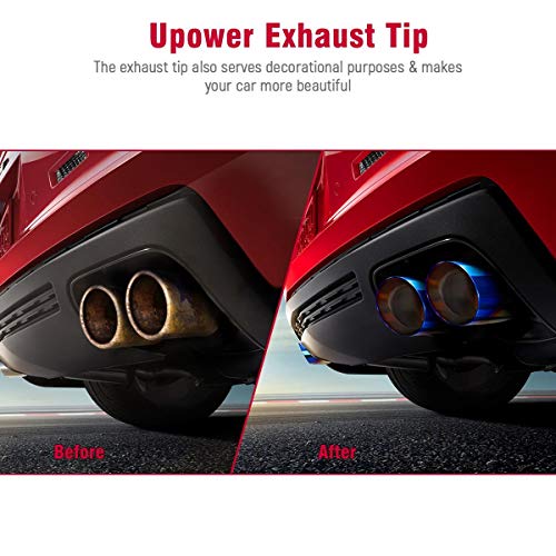 Upower 2.5" to 4" Blue Burnt Exhaust Tips