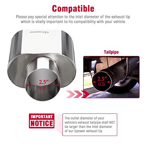 Upower Chrome Square Diesel Exhaust Tip 2.5” Inlet