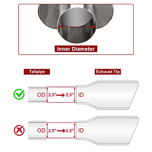 Upower Chrome Square Diesel Exhaust Tip 2.5” Inlet