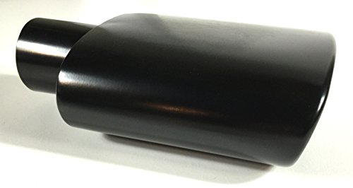 Stainless Steel Black Oval Exhaust Tip - 2.25" Inlet