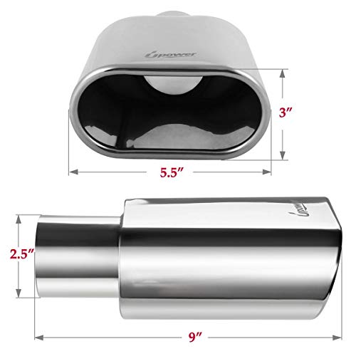 Upower Chrome Square Diesel Exhaust Tip 2.5” Inlet