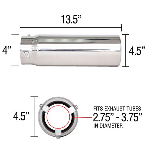 Spectre Performance 4.5" Pencil-Cut Exhaust Tip