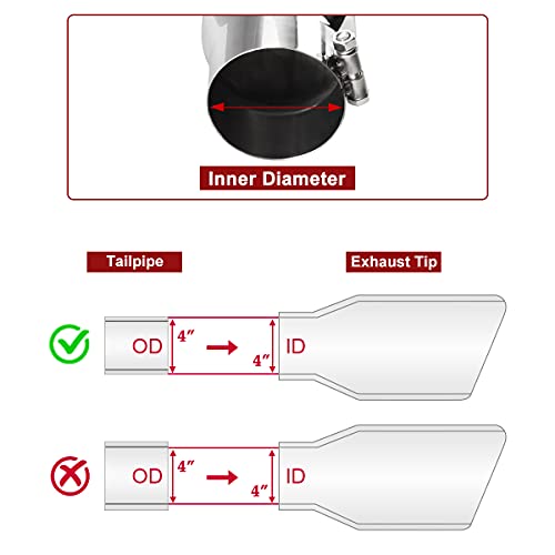 UPower 4" Inlet 5" Outlet Diesel Exhaust Tip