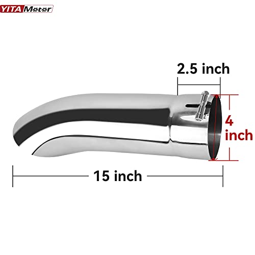 YITAMOTOR Polished Stainless Steel Turn Down Exhaust Tip