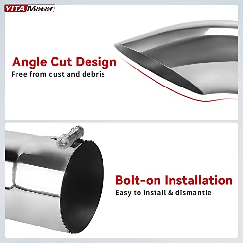 YITAMOTOR Polished Stainless Steel Turn Down Exhaust Tip