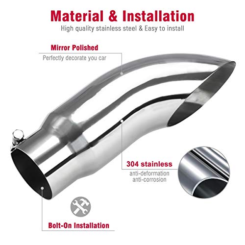UPower 4" Inlet 5" Outlet Diesel Exhaust Tip