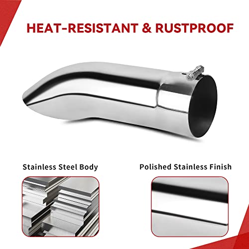 YITAMOTOR Polished Stainless Steel Turn Down Exhaust Tip