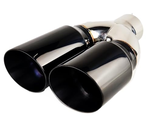 Black Chrome Dual Exhaust Tip - 3" Inlet, 4" Outlet