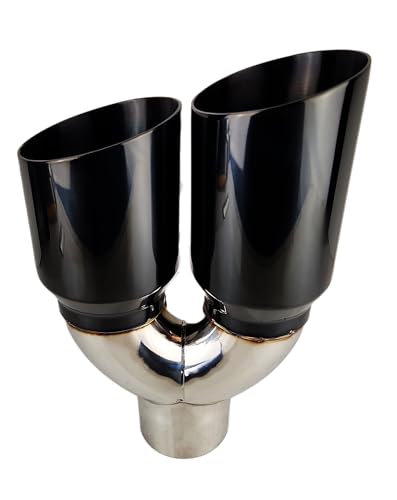 Black Chrome Dual Exhaust Tip - 3" Inlet, 4" Outlet