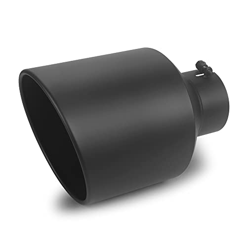 5" Inlet Angle Cut Black Exhaust Tip