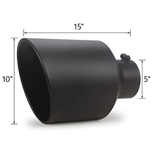 5" Inlet Angle Cut Black Exhaust Tip