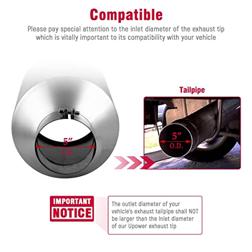5" Inlet 10" Outlet Stainless Steel Exhaust Tip