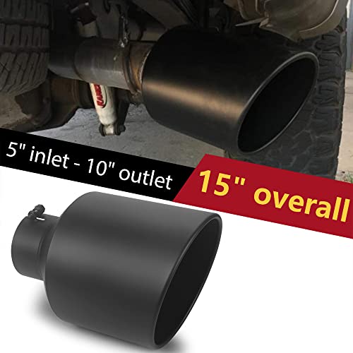 5" Inlet Angle Cut Black Exhaust Tip