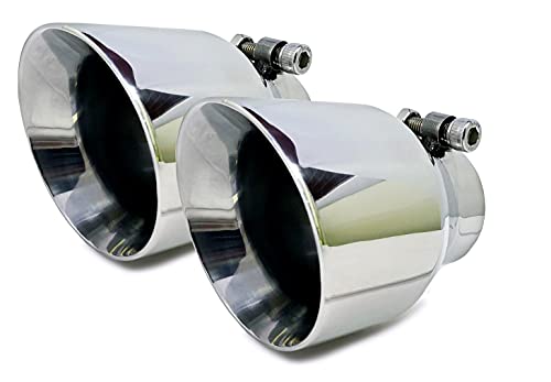 Double Wall Round Exhaust Tips 2.5" Stainless Steel