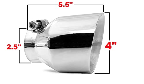 Double Wall Round Exhaust Tips 2.5" Stainless Steel