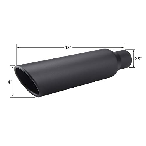 2.5" Inlet Weld-On Black Exhaust Tips - 2 Pcs