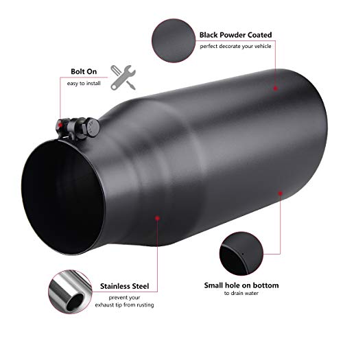 LCGP 4" Diesel Exhaust Tip, Black, 15" Long
