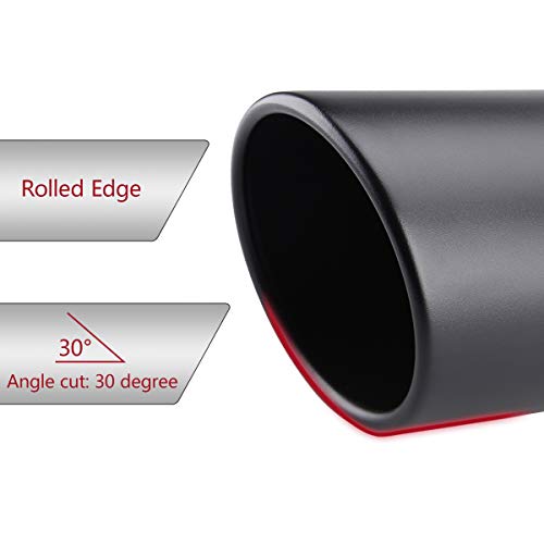 2.5" Inlet Weld-On Black Exhaust Tips - 2 Pcs