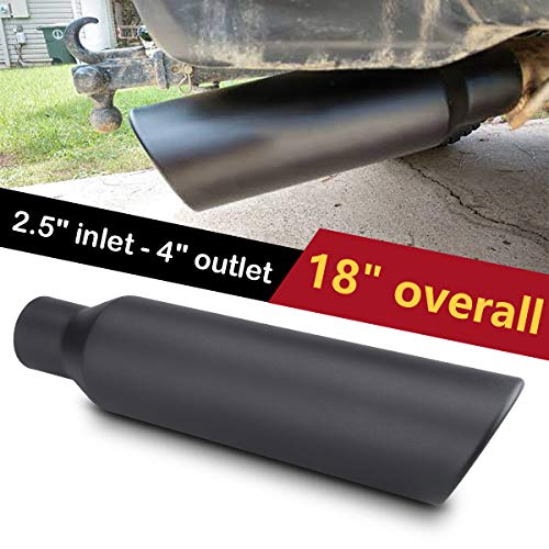 2.5" Inlet Weld-On Black Exhaust Tips - 2 Pcs