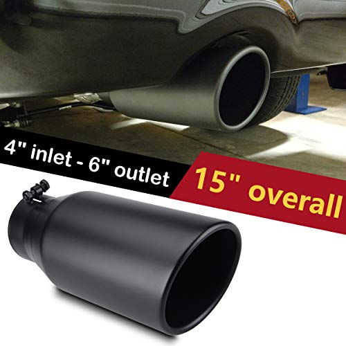 LCGP 4" Diesel Exhaust Tip, Black, 15" Long