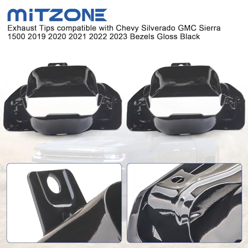 MITZONE Gloss Black Exhaust Tips for Chevy Silverado