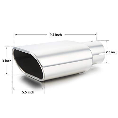 Polished Rectangle Exhaust Tip with Clamp On Design