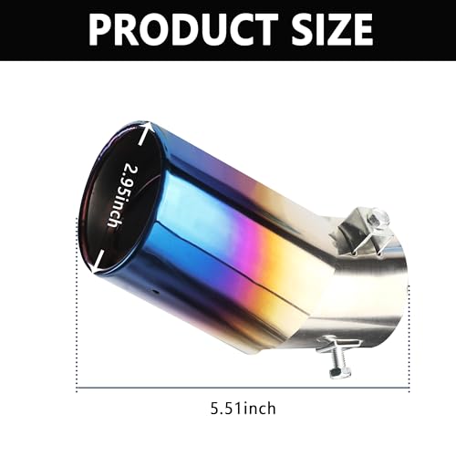 Stainless Steel Bent Blue Exhaust Tips for Cars