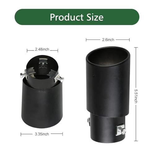 Slykew 5.5" Stainless Steel Exhaust Tip - Black