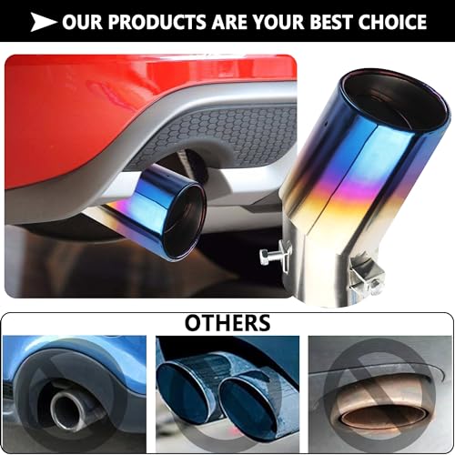 Stainless Steel Bent Blue Exhaust Tips for Cars