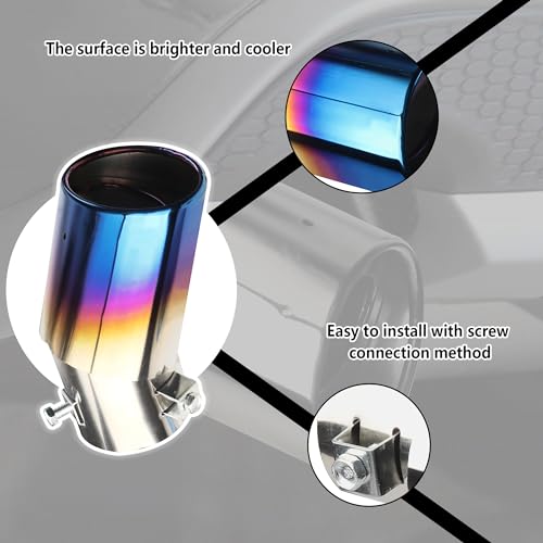 Stainless Steel Bent Blue Exhaust Tips for Cars