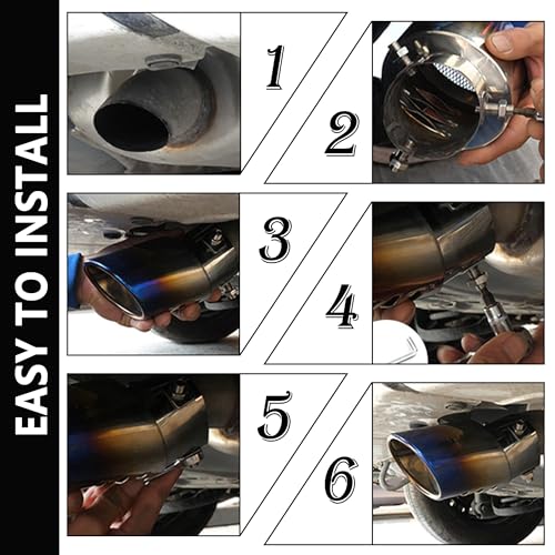 Stainless Steel Bent Blue Exhaust Tips for Cars
