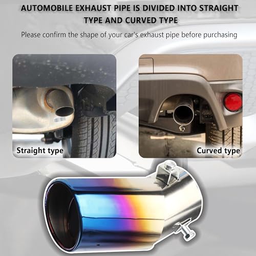 Stainless Steel Bent Blue Exhaust Tips for Cars