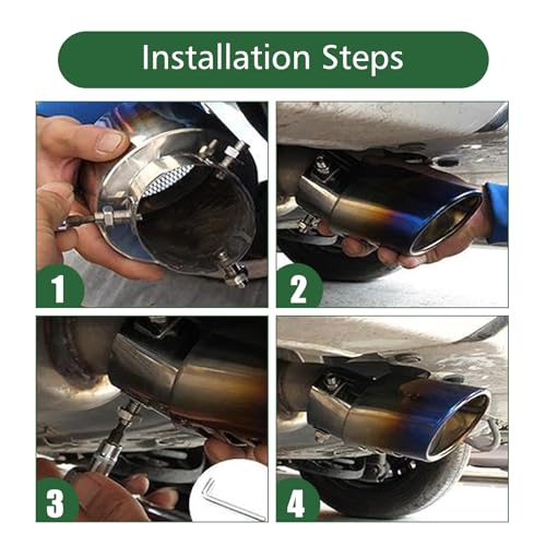 Slykew 5.5" Stainless Steel Exhaust Tip - Black