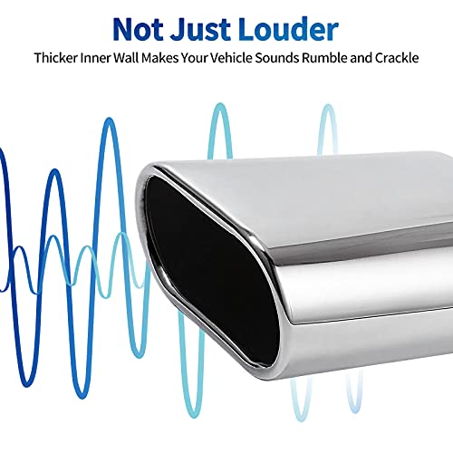 AUTOSAVER88 Chrome Rectangle Exhaust Tip 2.5" Inlet