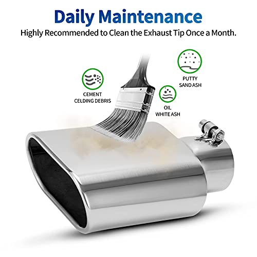 AUTOSAVER88 Chrome Rectangle Exhaust Tip 2.5" Inlet