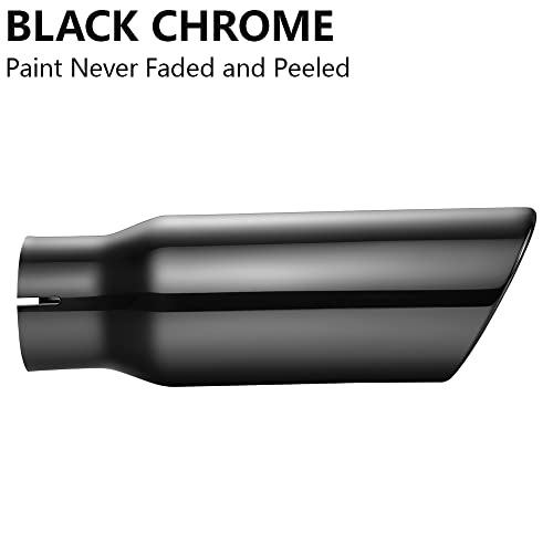 A-KARCK Black Chrome Exhaust Tips, 3" Inlet